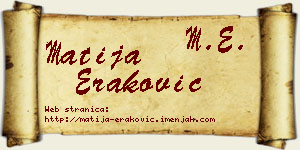 Matija Eraković vizit kartica